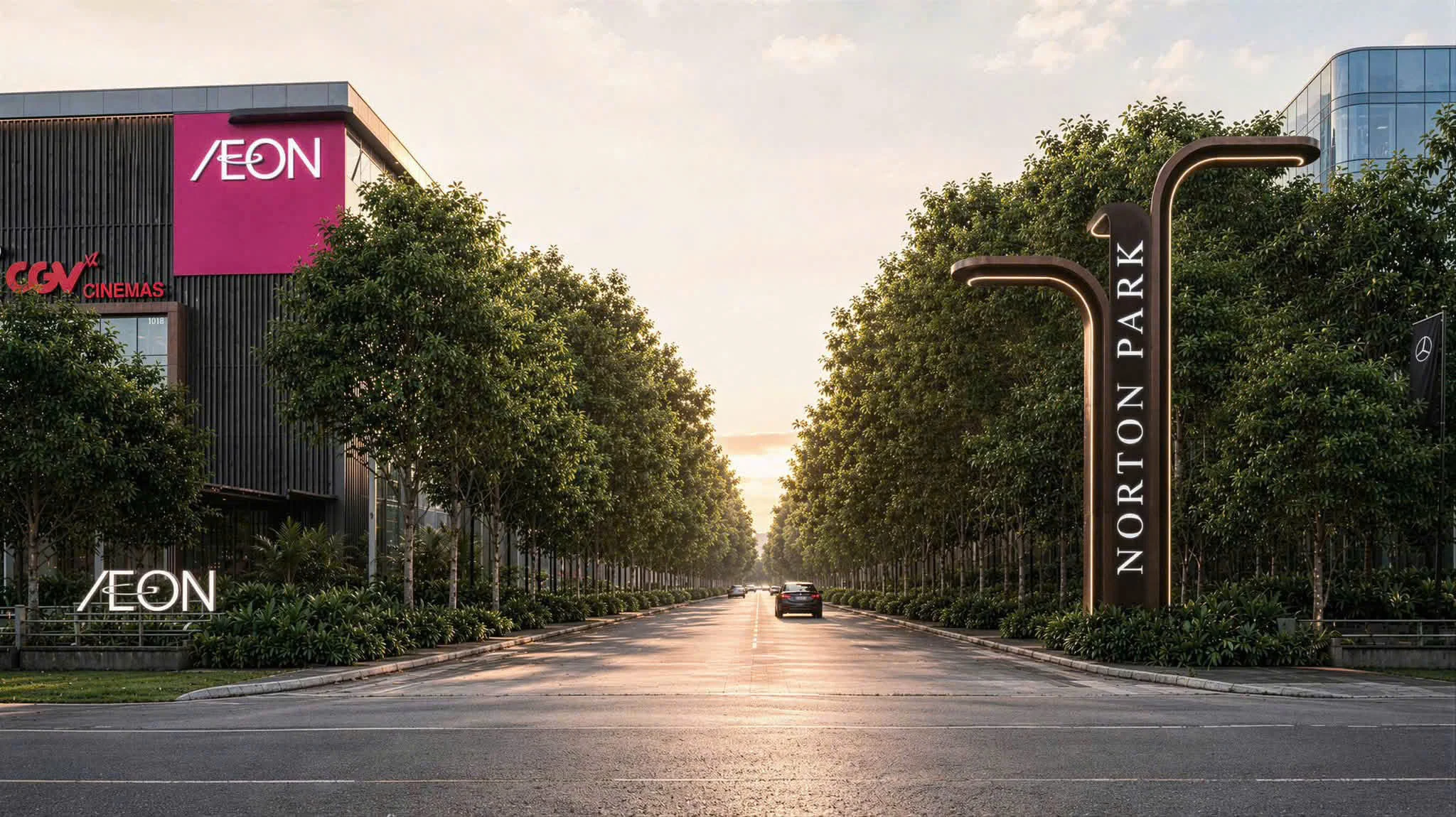 Cổng chào Norton Park cạnh AEON
